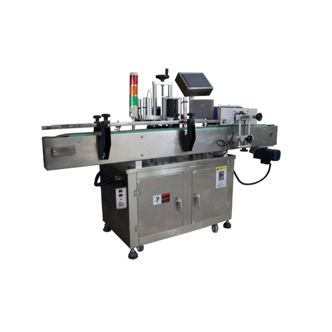 Automatic 84 disinfectant alcohol bottle labeling machine, hand sanitizer labels machine, labeling sticker machine round bottles